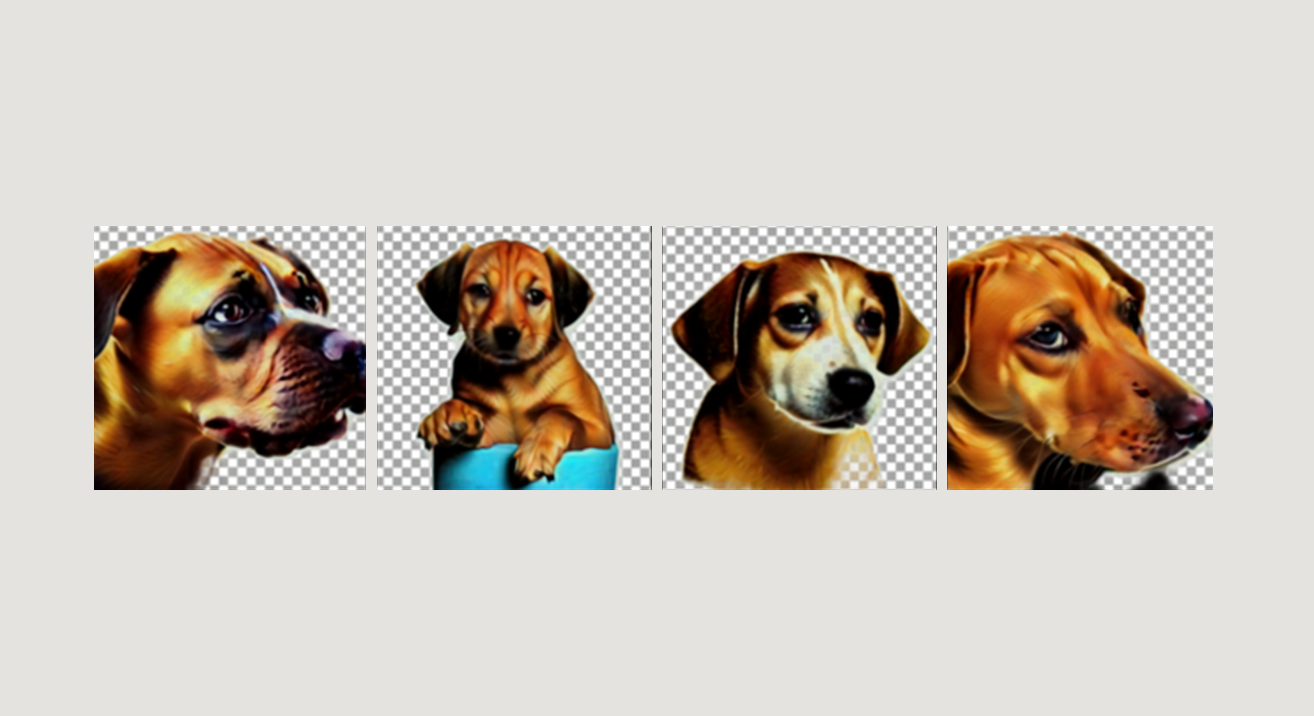 "Dog image no background" on modified pipeline